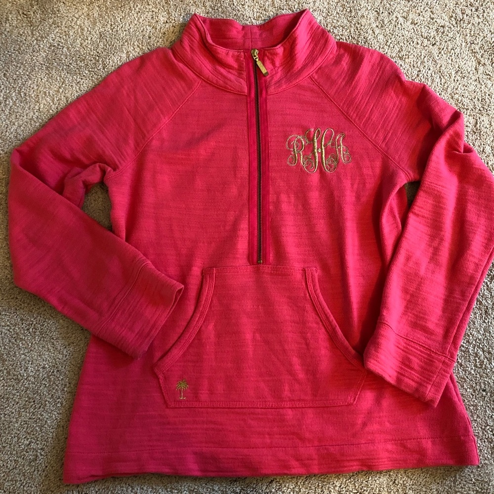 EUC rHa (RAH) dark pink monogrammed popover
